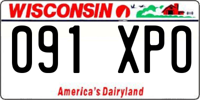 WI license plate 091XPO