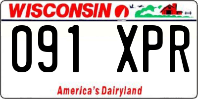 WI license plate 091XPR