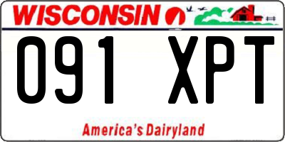 WI license plate 091XPT