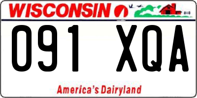 WI license plate 091XQA