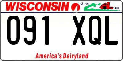 WI license plate 091XQL