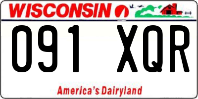 WI license plate 091XQR