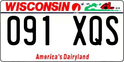 WI license plate 091XQS