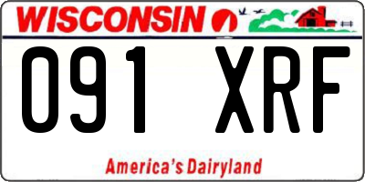 WI license plate 091XRF