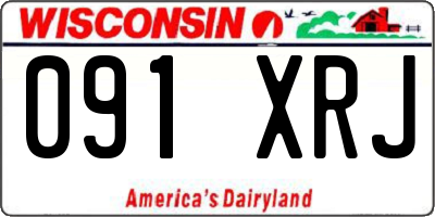 WI license plate 091XRJ