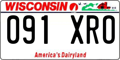 WI license plate 091XRO
