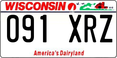 WI license plate 091XRZ