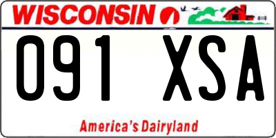 WI license plate 091XSA