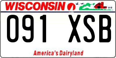 WI license plate 091XSB