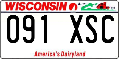 WI license plate 091XSC