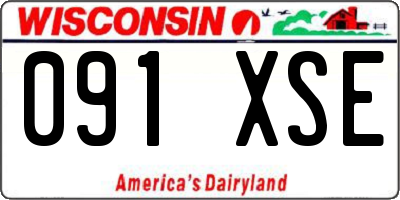 WI license plate 091XSE