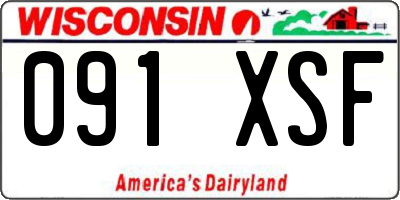 WI license plate 091XSF