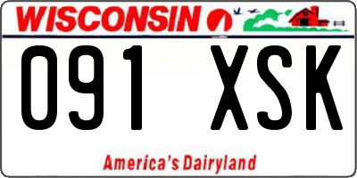 WI license plate 091XSK