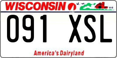 WI license plate 091XSL