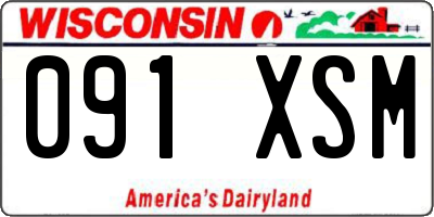 WI license plate 091XSM