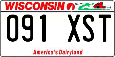 WI license plate 091XST