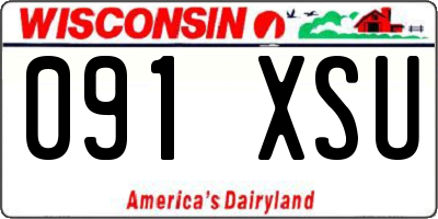 WI license plate 091XSU
