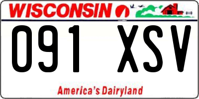 WI license plate 091XSV