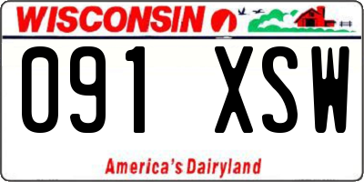 WI license plate 091XSW