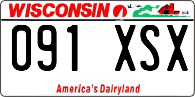 WI license plate 091XSX