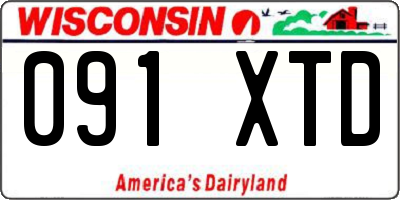 WI license plate 091XTD