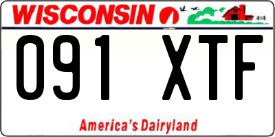 WI license plate 091XTF