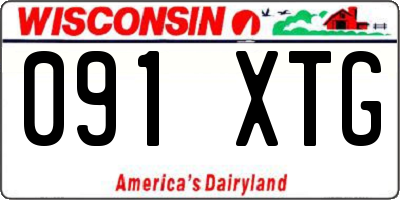 WI license plate 091XTG