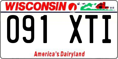WI license plate 091XTI