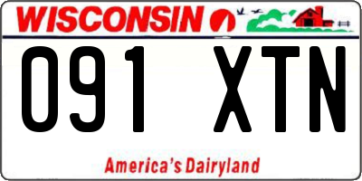 WI license plate 091XTN