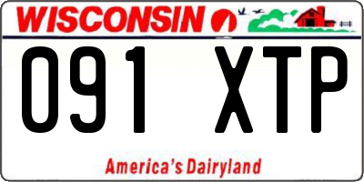 WI license plate 091XTP