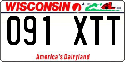 WI license plate 091XTT