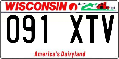 WI license plate 091XTV
