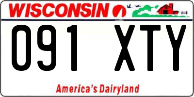 WI license plate 091XTY