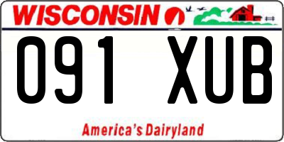 WI license plate 091XUB