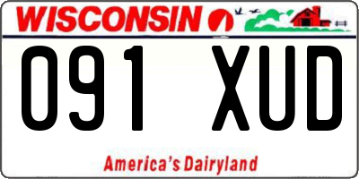 WI license plate 091XUD