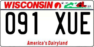 WI license plate 091XUE