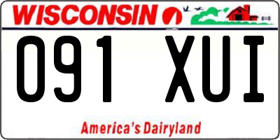 WI license plate 091XUI
