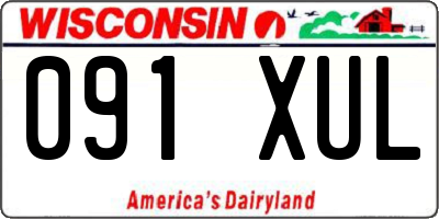WI license plate 091XUL