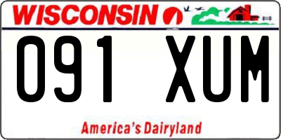 WI license plate 091XUM