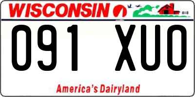 WI license plate 091XUO