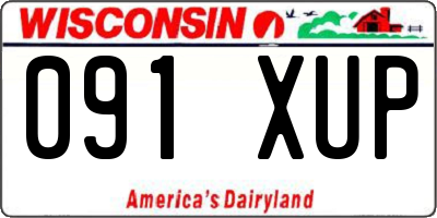 WI license plate 091XUP