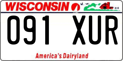 WI license plate 091XUR