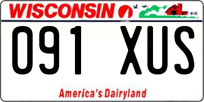 WI license plate 091XUS