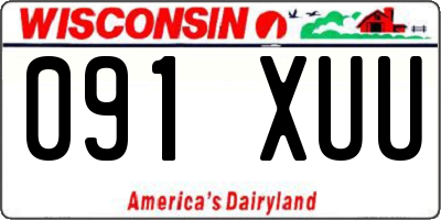 WI license plate 091XUU