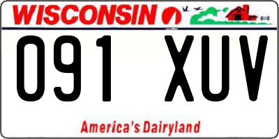 WI license plate 091XUV
