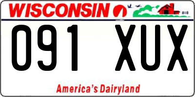 WI license plate 091XUX