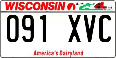 WI license plate 091XVC
