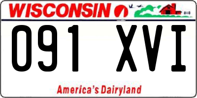 WI license plate 091XVI
