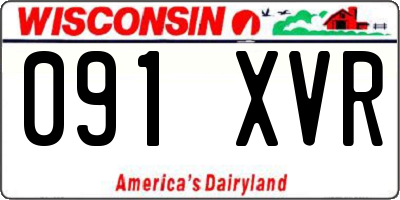 WI license plate 091XVR