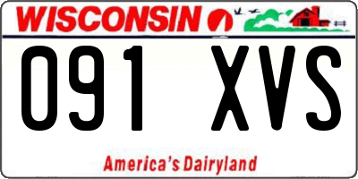 WI license plate 091XVS